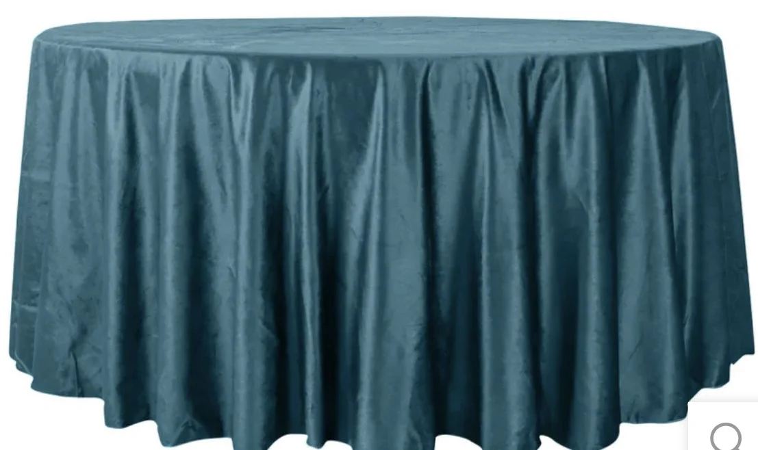 Teal Velvet Tablecloth 120 inches