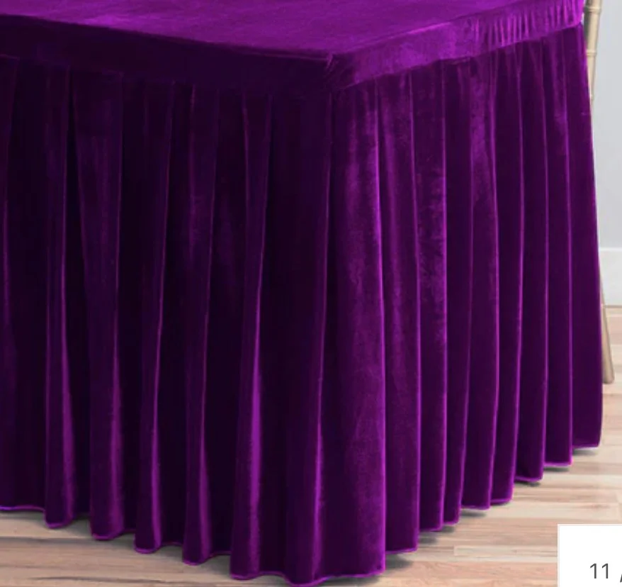 Royal Purple Velvet Rectangular 6 ft table