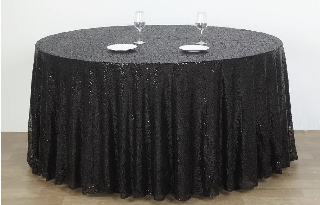 Black Velvet Tablecloth 120inch