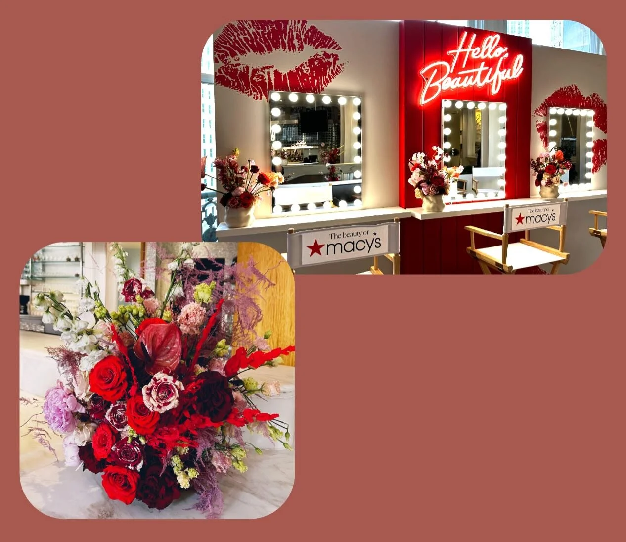 2025 Recap: Macy&rsquo;s event florals with a gorgeous, flirty color palette. 💋💕