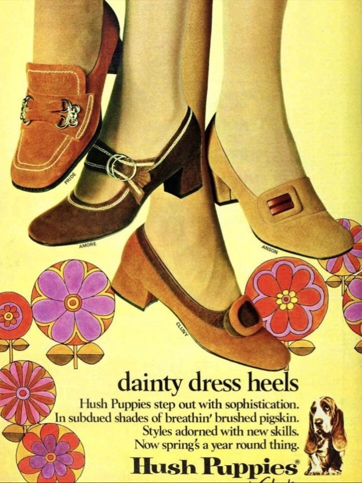 Happy Wednesday kitties!🌼
Here some 1960s &amp; 1970s shoes and boots ads to brighten up your day!✨
.
.
.
.
.
.
.
#70s #women #fashion #60s #orange #handmade #groovy #vintage #retro #orange #hippie #hippy #groovystyle #1960s #1970s #vintagefashion #