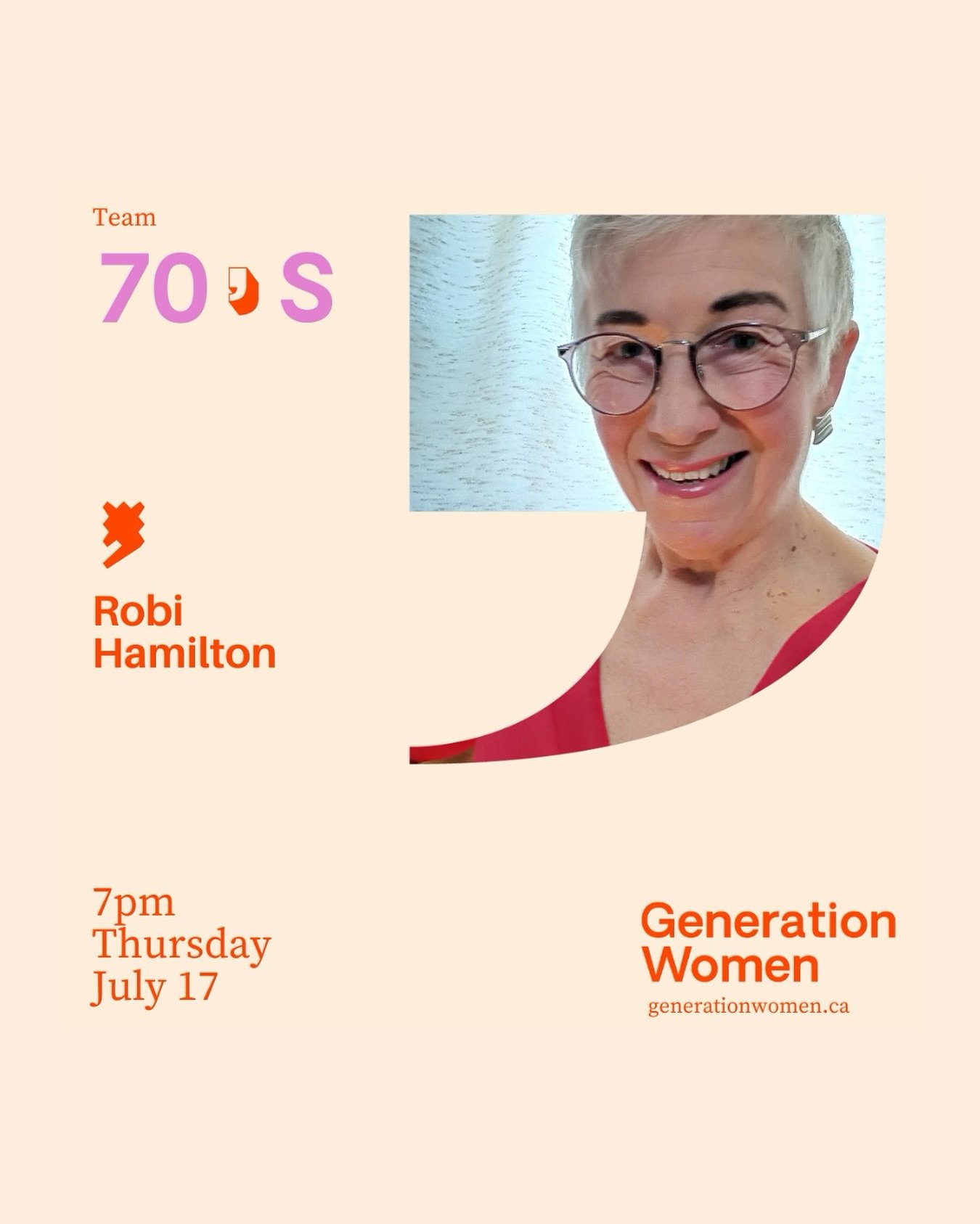 ✨ Meet Team 70s: Robi Hamilton ✨

Wise, warm, and full of heart, Robi Hamilton represents Team 70s at our upcoming show. With a lifetime of stories to pull from, we can&rsquo;t wait to hear the one she&rsquo;s chosen to share on our stage.

📅 Join u