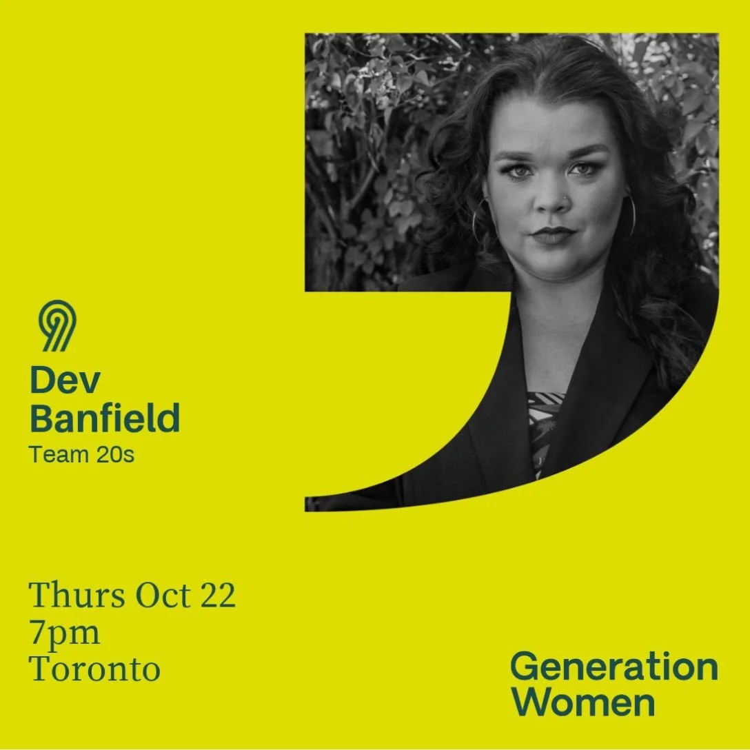🔥 MEET TEAM 20s: DEV BANFIELD! 🔥

Your 20s are for figuring out who you are &mdash; and maybe realizing you don&rsquo;t actually owe anyone an explanation.

For questioning the rules, finding your voice, making some noise, and taking up more space 