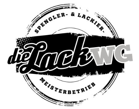 Logo mit dem Text 'dieLackWG', 'Spengler- & Lackierer', 'Meisterbetrieb' in Schwarz-Weiß.