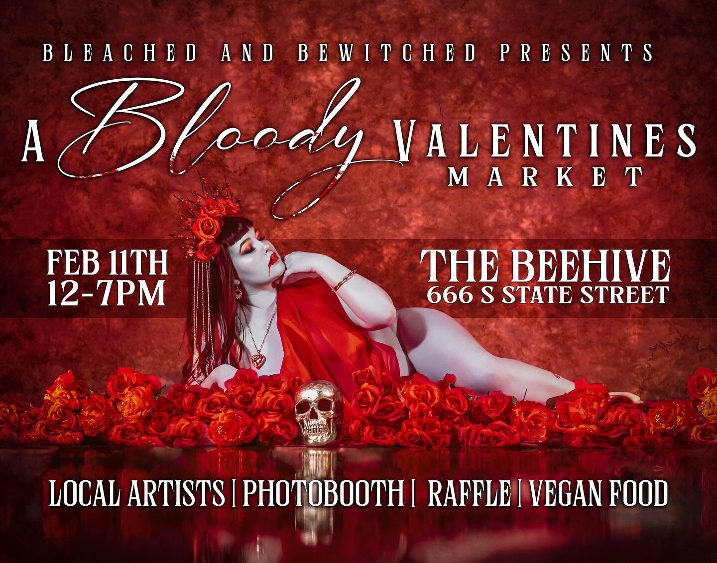 A market you don&rsquo;t want to miss. 💔
Come get some goodies from myself and all of the other amazing local vendors!
FEB. 11th from 12pm-7pm at the @beehiveslc 
&hellip;
#nikkitanouveau #bleachedandbewitched #artist #localartist #slcartist #thebee