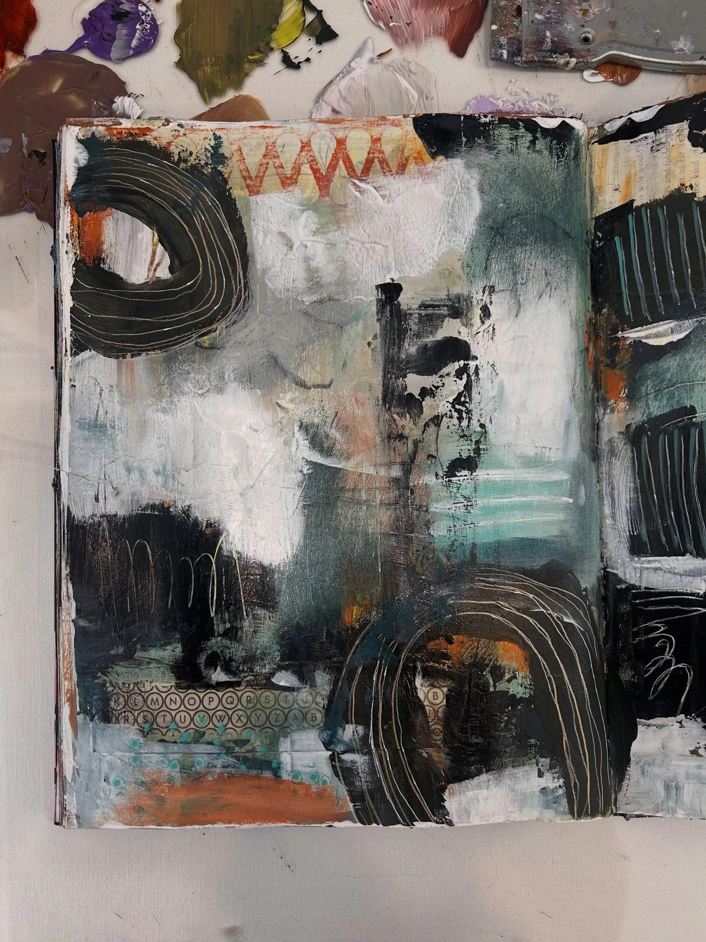 Last week&rsquo;s journal pages. Creating because it&rsquo;s therapeutic. I&rsquo;m also playing around with new limited palettes. So far, I like what I see.

My next Art Journaling workshop is this Wednesday at @myartspot.ca at 7pm.

It&rsquo;s alwa