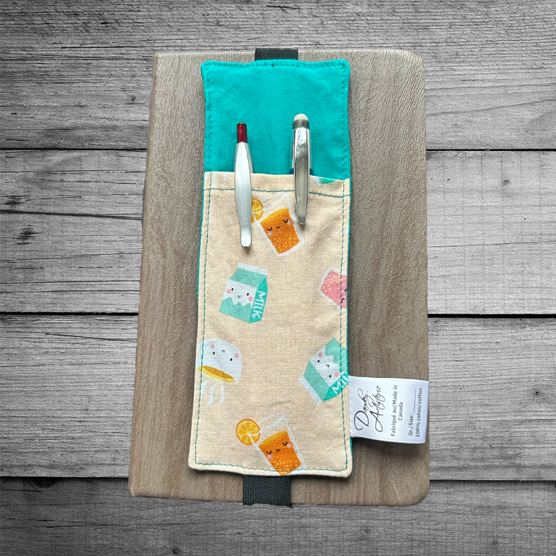 Porte-crayons pour carnets - Motifs lait et breuvages