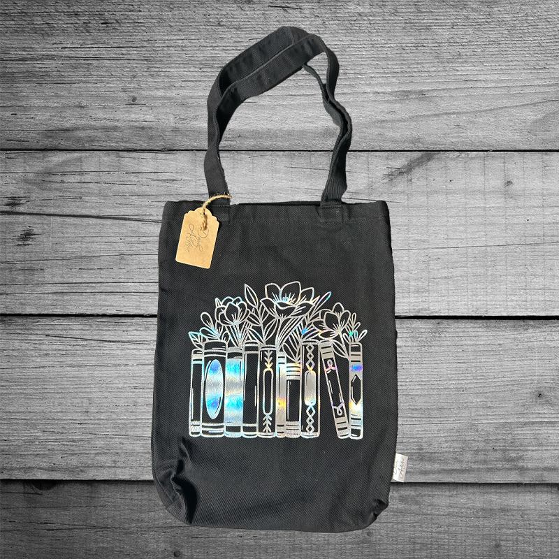 Sac à livres - Dessin livres et fleurs