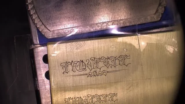 I try to make my signatures a little piece themselves. I recently redrew how I do it, to, why I think is a much more representative version of me. I’ll cut it a few different sizes on a plate, then use them to transfer so they are always roughl