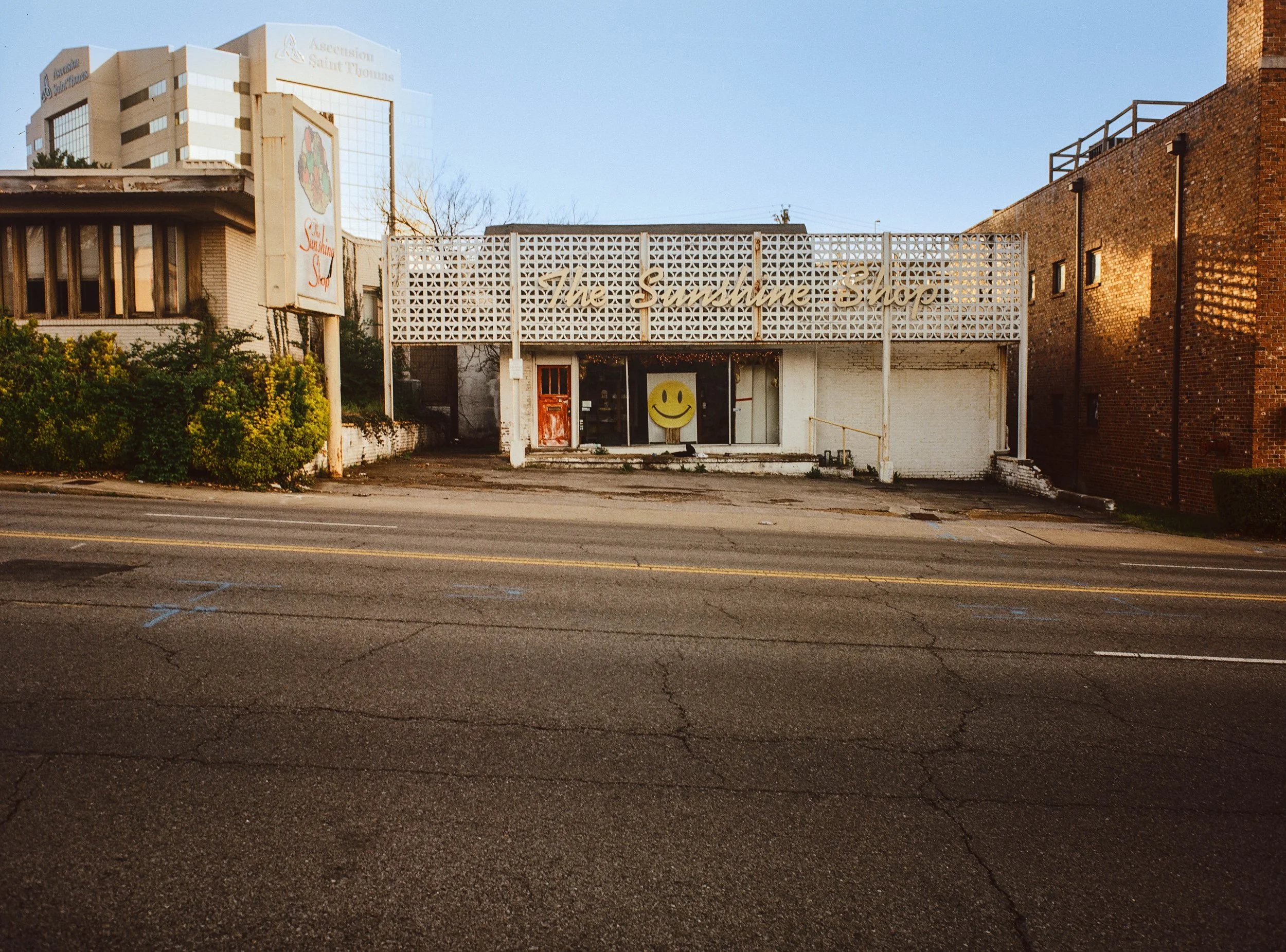The Sunshine Shop. A wonderful 1960s storefront. 