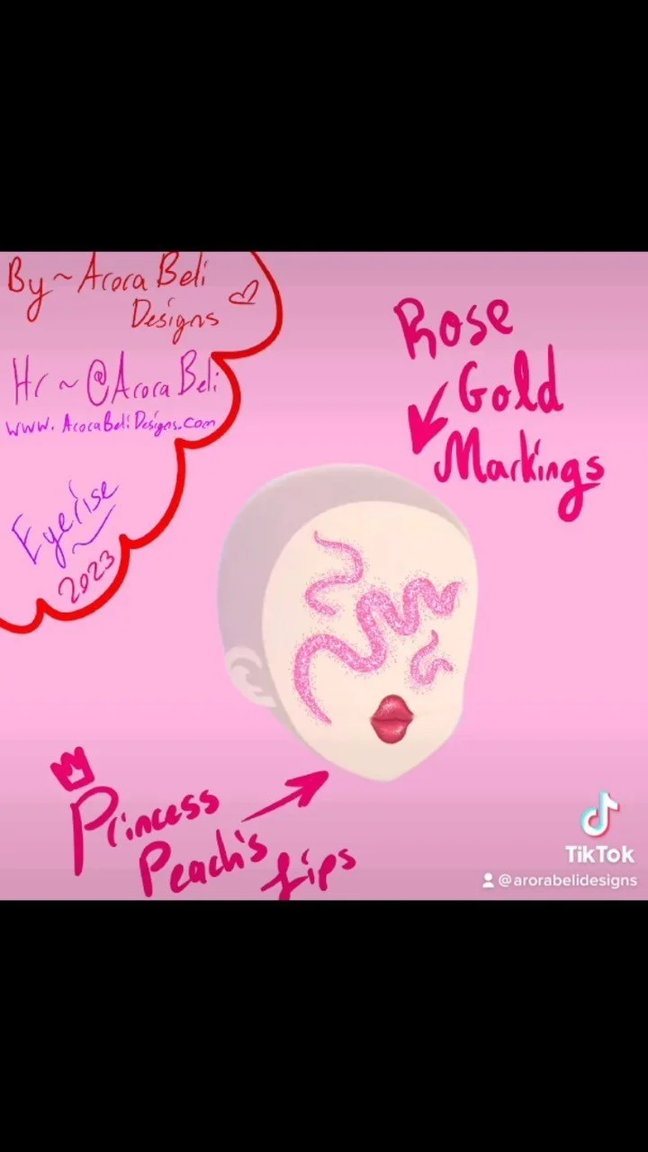 Princess Peach’s Paradise ~ Check out my #eyerise design contest entry! 💖 Vote for me if you want these items! 🥂 thank you! 💅🏻
Items:
~ Rose Gold Markings ⚜️
~ Princess Peach’s Lips 🎀
🌈 Art by Arora Beli Designs ~ www.arorabelide
