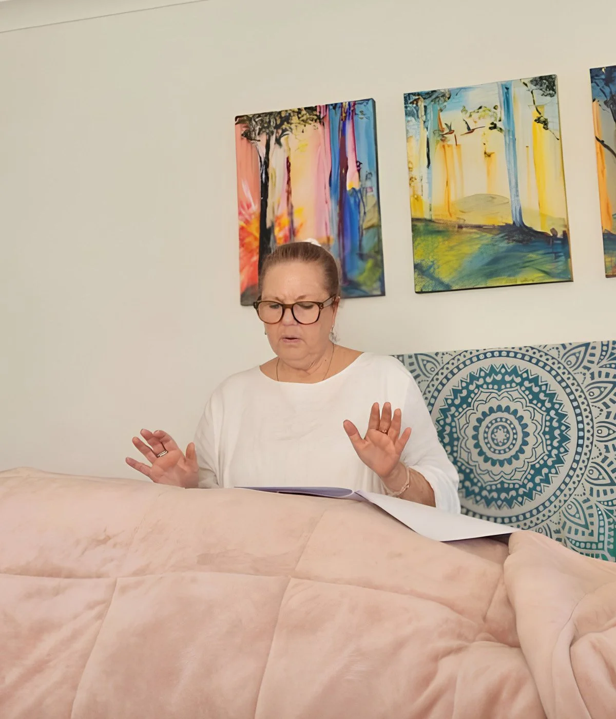 Kym doing Reiki healing session