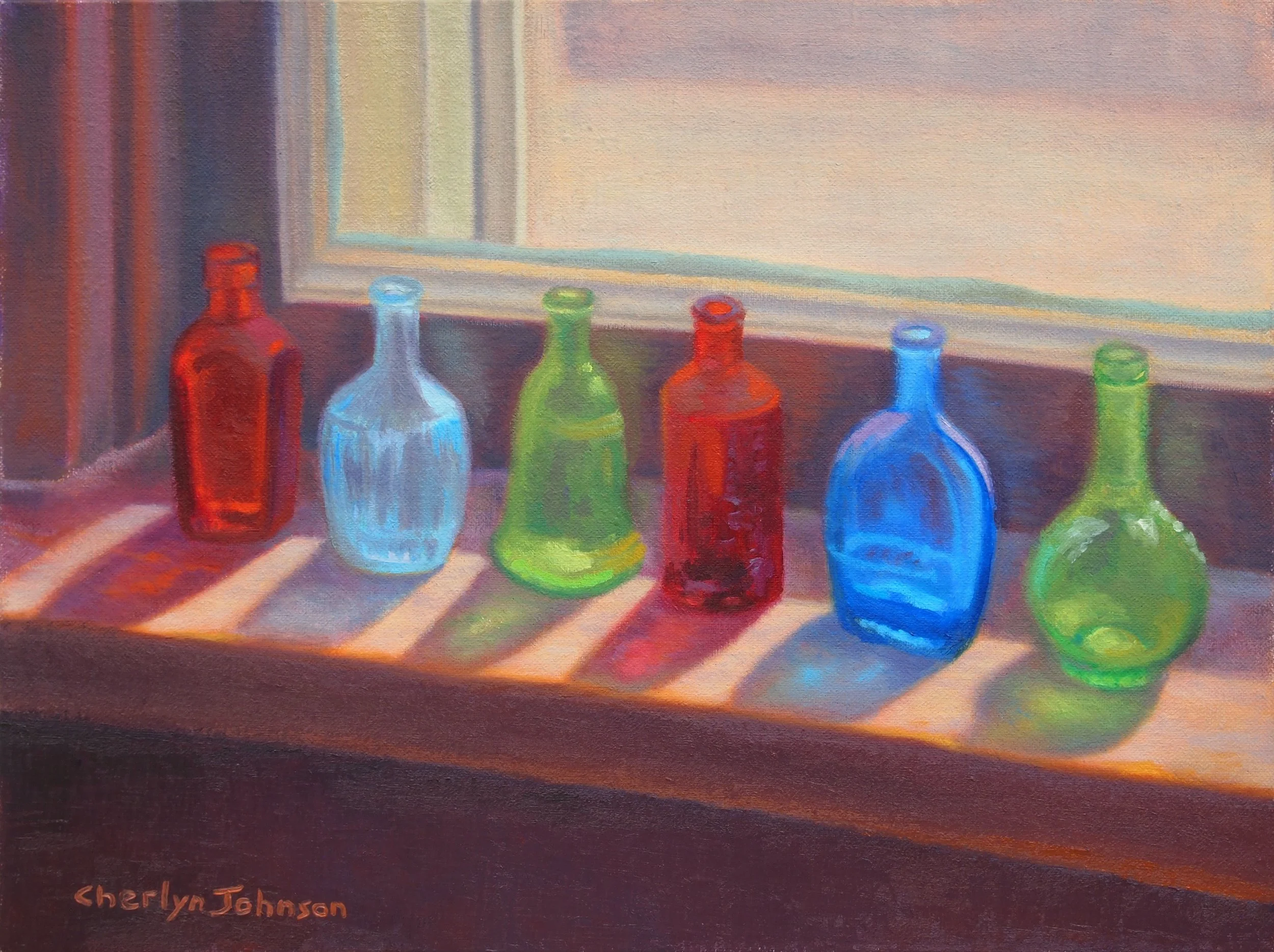 April Glass Bottles, 12x16, $500