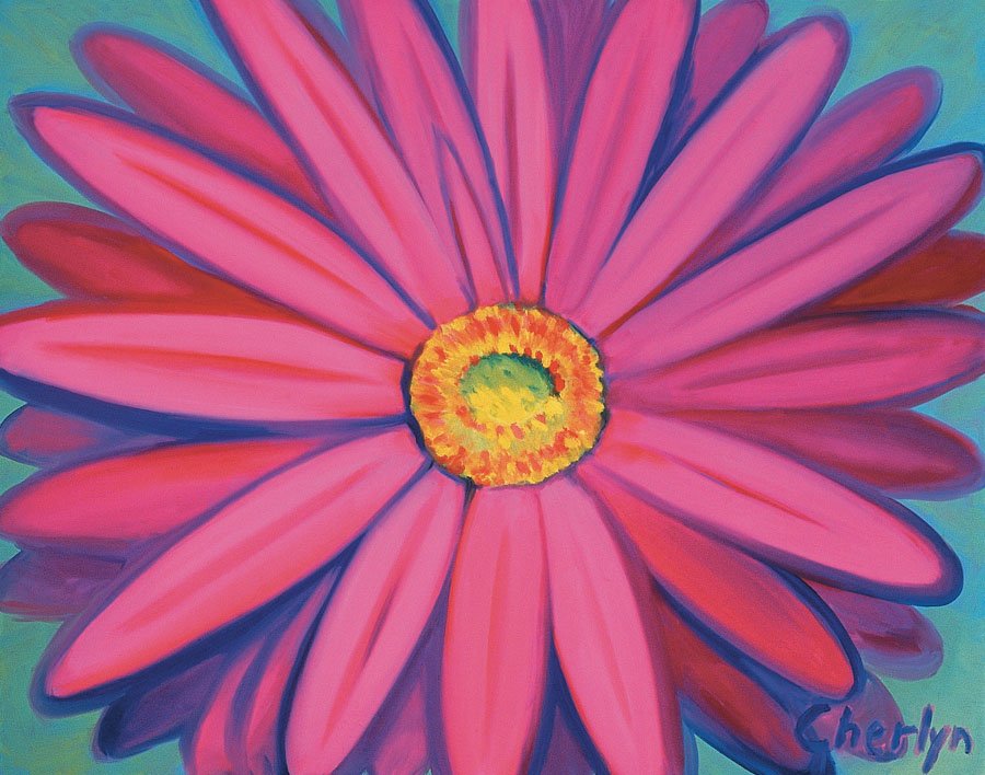Gerbera Daisy, 24x30, Sold