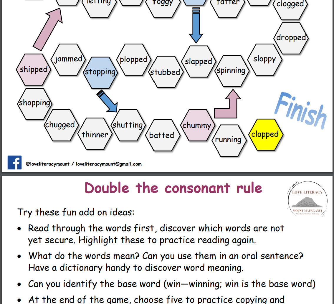 Double the Consonant Game