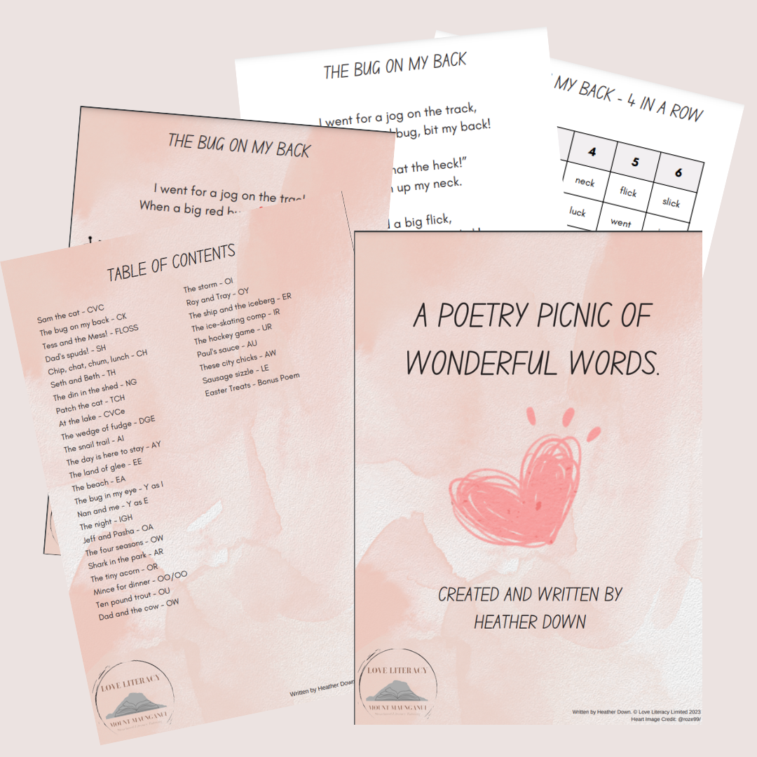 Decodable Poetry Book - A Poetry Picnic of Wonderful Words created and written by Heather Down