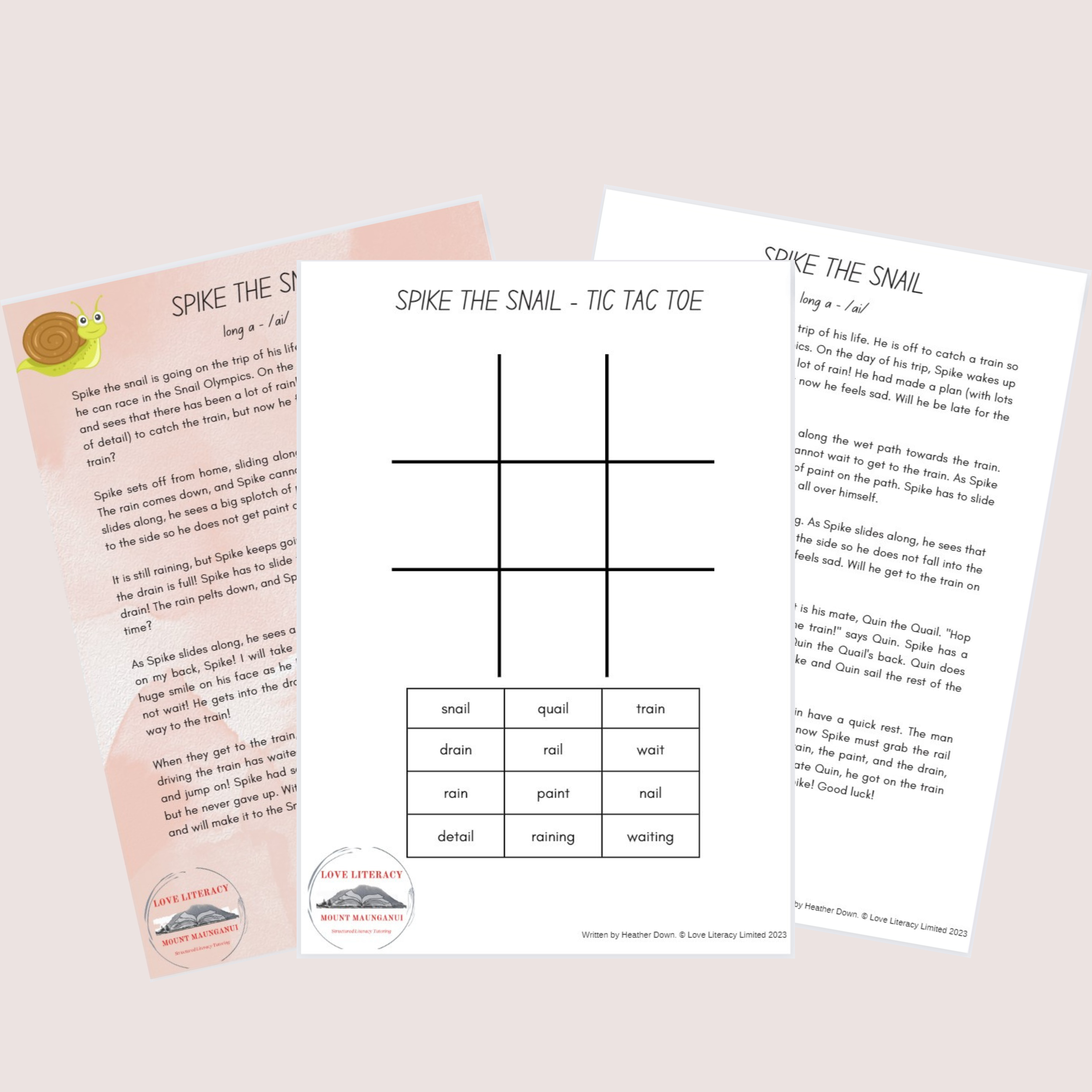 Spike The Snail - long a /ai/ reading passage