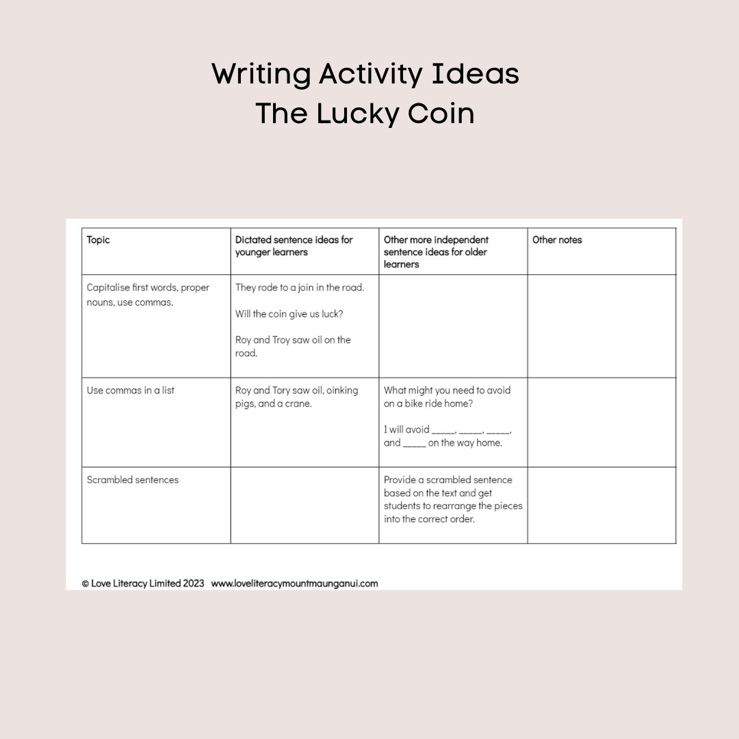 Writing Activity Ideas - The Lucky Coin
