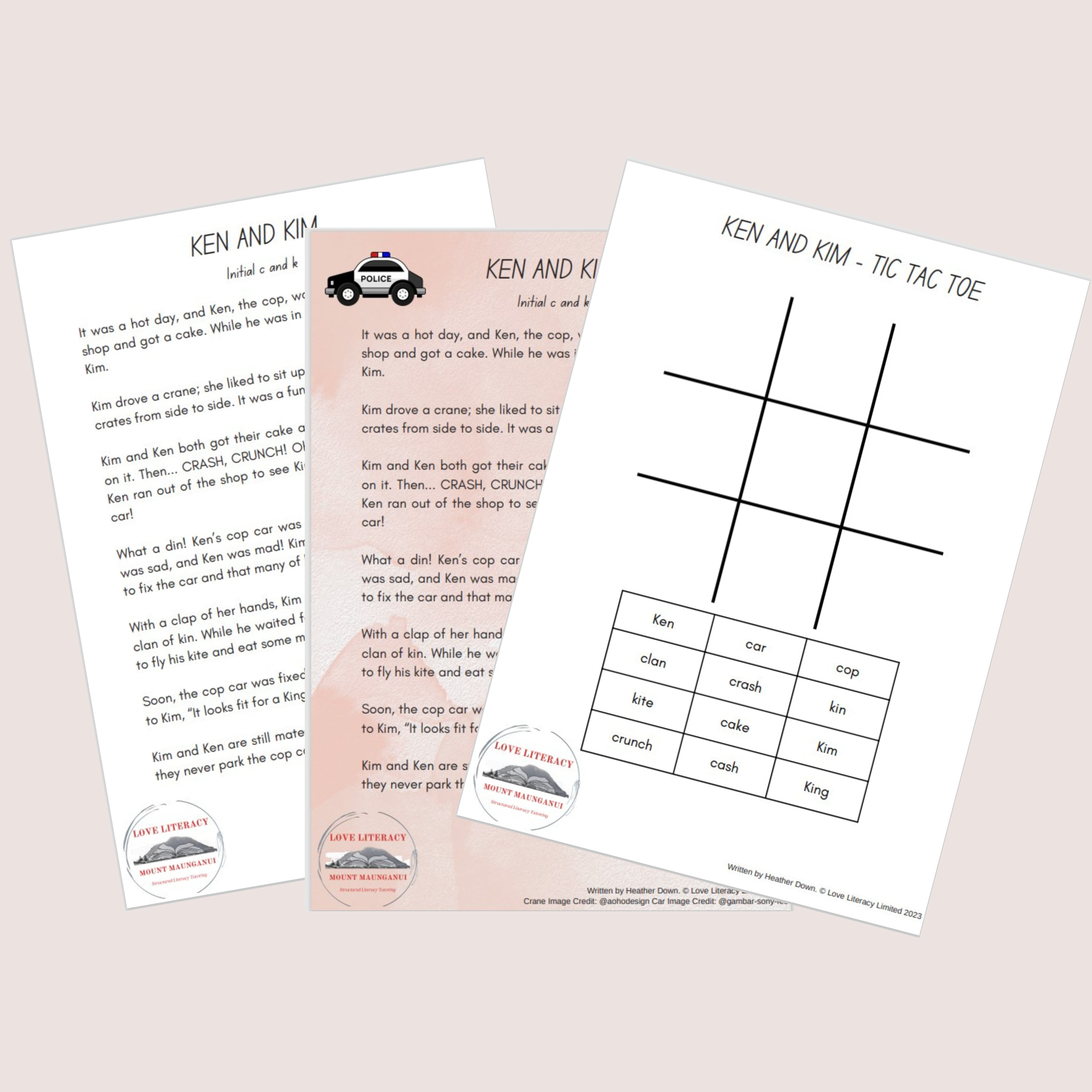 Ken and Kim - initial c and k reading passage