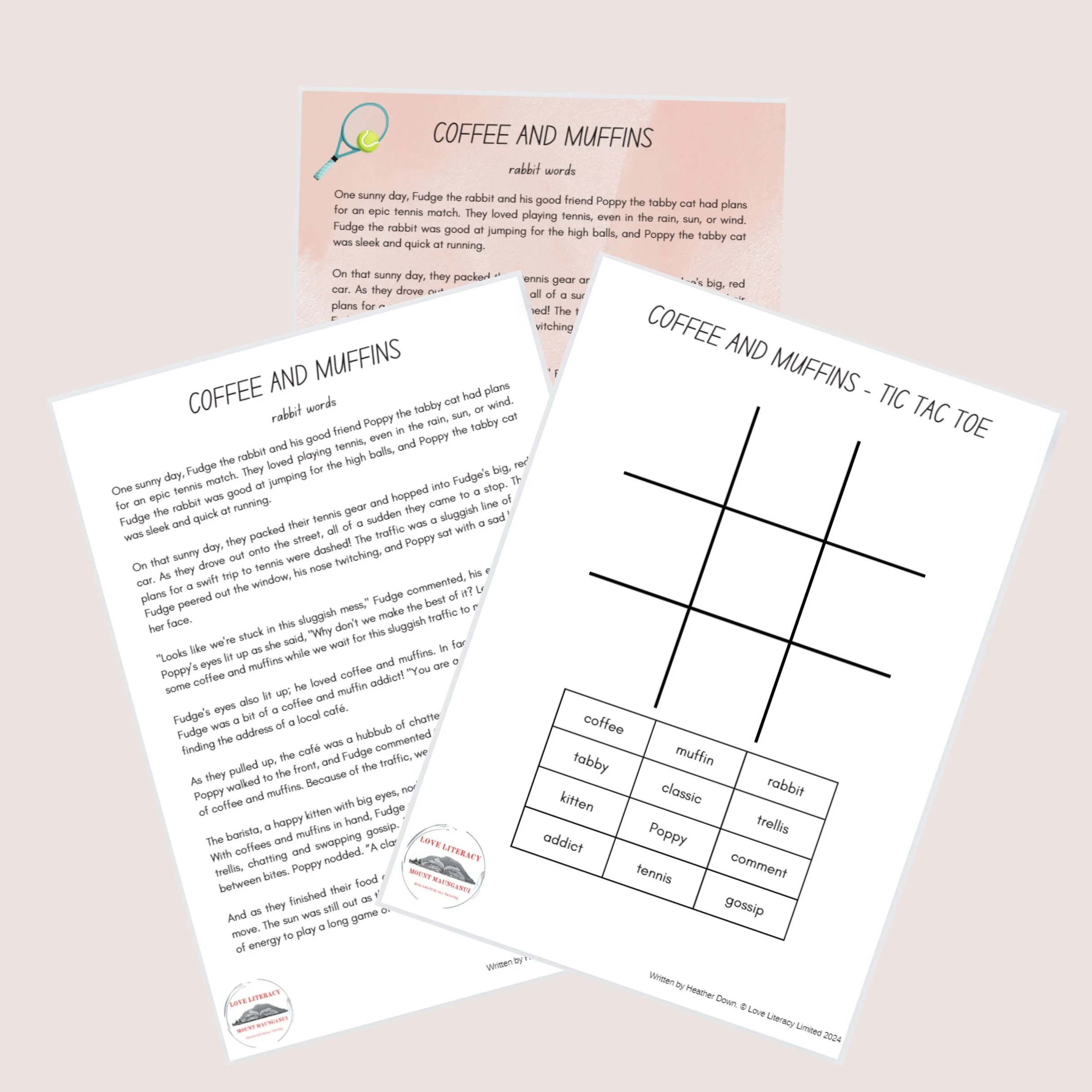 Coffee and Muffins - a 'rabbit words' reading passage