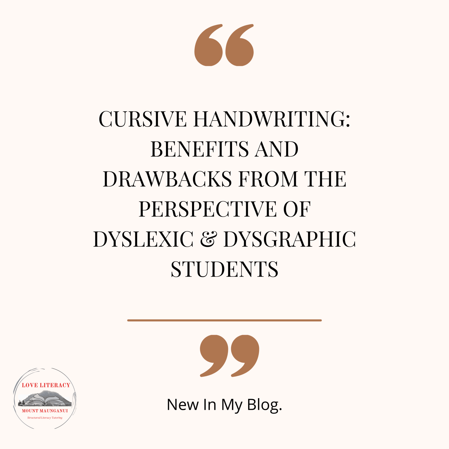 Cursive Handwriting: Benefits and Drawbacks from the Perspective of Dyslexic &amp; Dysgraphic Students