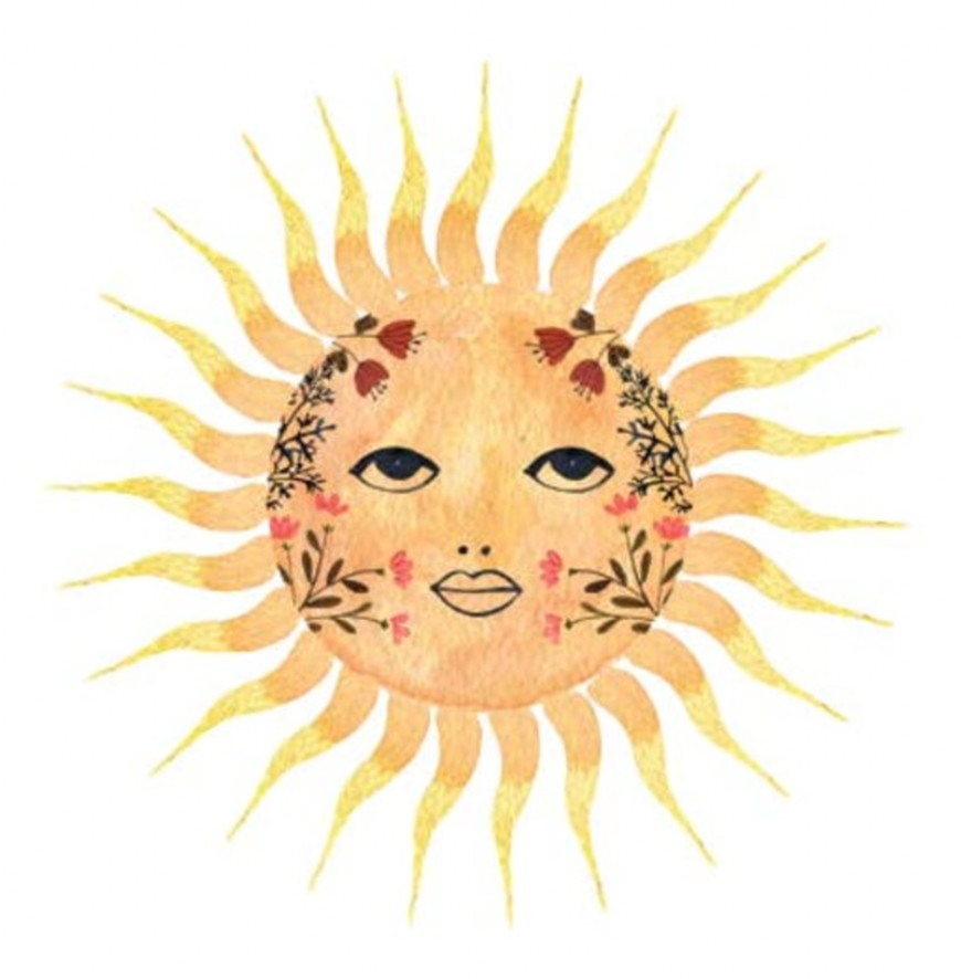 FLORAL SUN STICKER