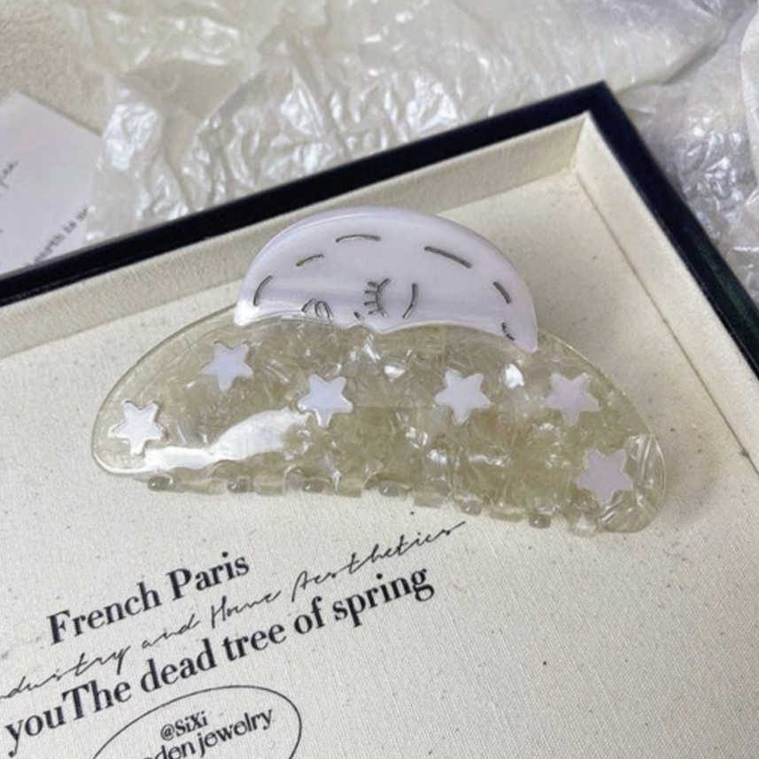 Sun and Moon Acetate Hair Claw Clip