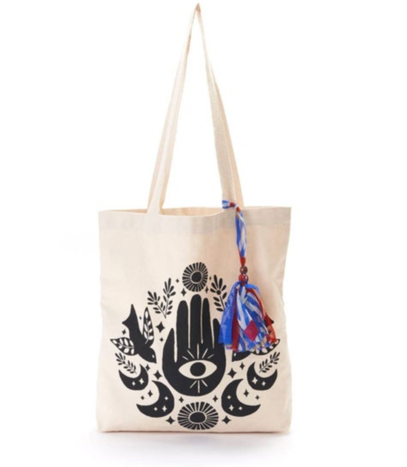 Chahna Hamsa Moon Phase Canvas Cotton Tote Bag