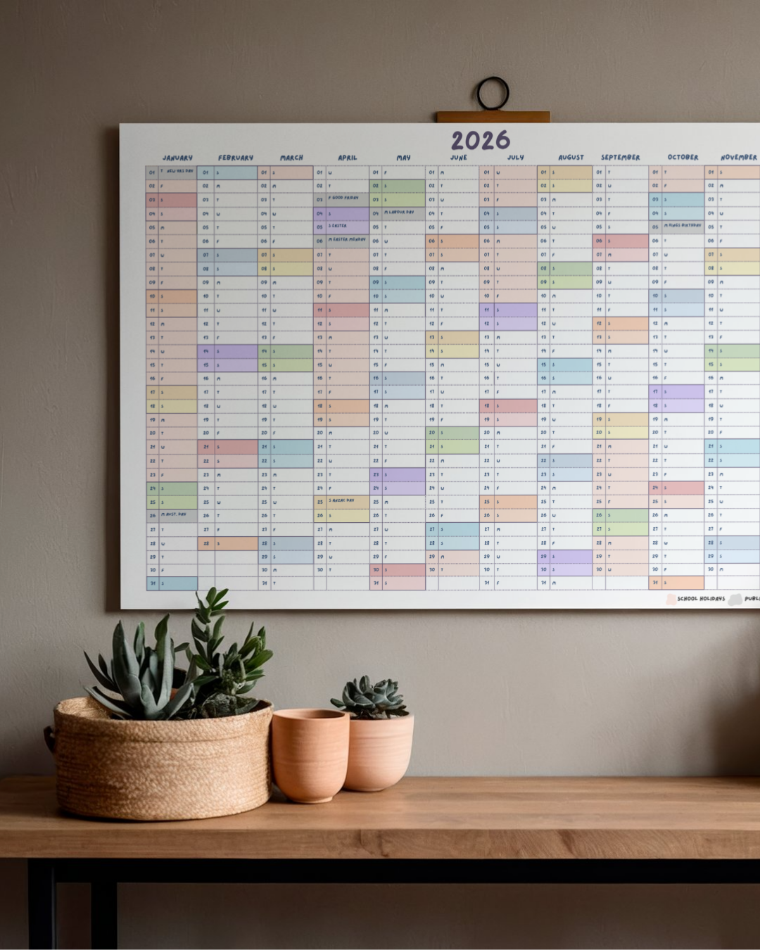 2026 Wall Calendar - Digital Download & Print at Home