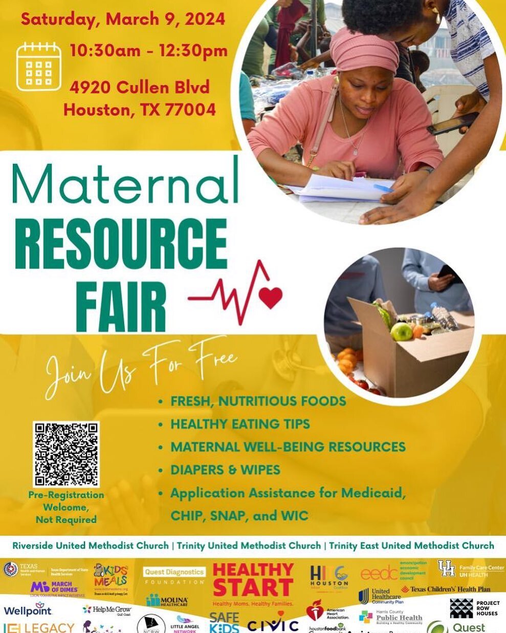 🌟Join us Tomorrow🌟

We&rsquo;re thrilled to announce our partnership with @healthystartuh and @marchofdimes for a Maternal Resource Fair! 🤝 Join us for this FREE event filled with support and resources for maternal wellness.  Enjoy fresh foods, di