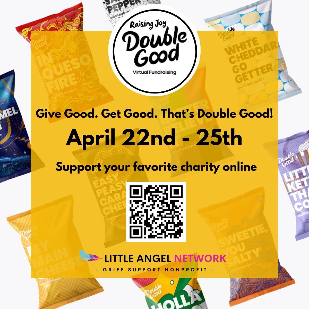 🍿 Join us for a poppin&rsquo; good time and make a difference!🍿

Our virtual fundraiser is here, featuring Double Good gourmet popcorn in delicious flavors like Easy Peasy Caramel Cheesy, Holla-Pe&ntilde;o, It&rsquo;s Peanut Butter Chocolate Time!,