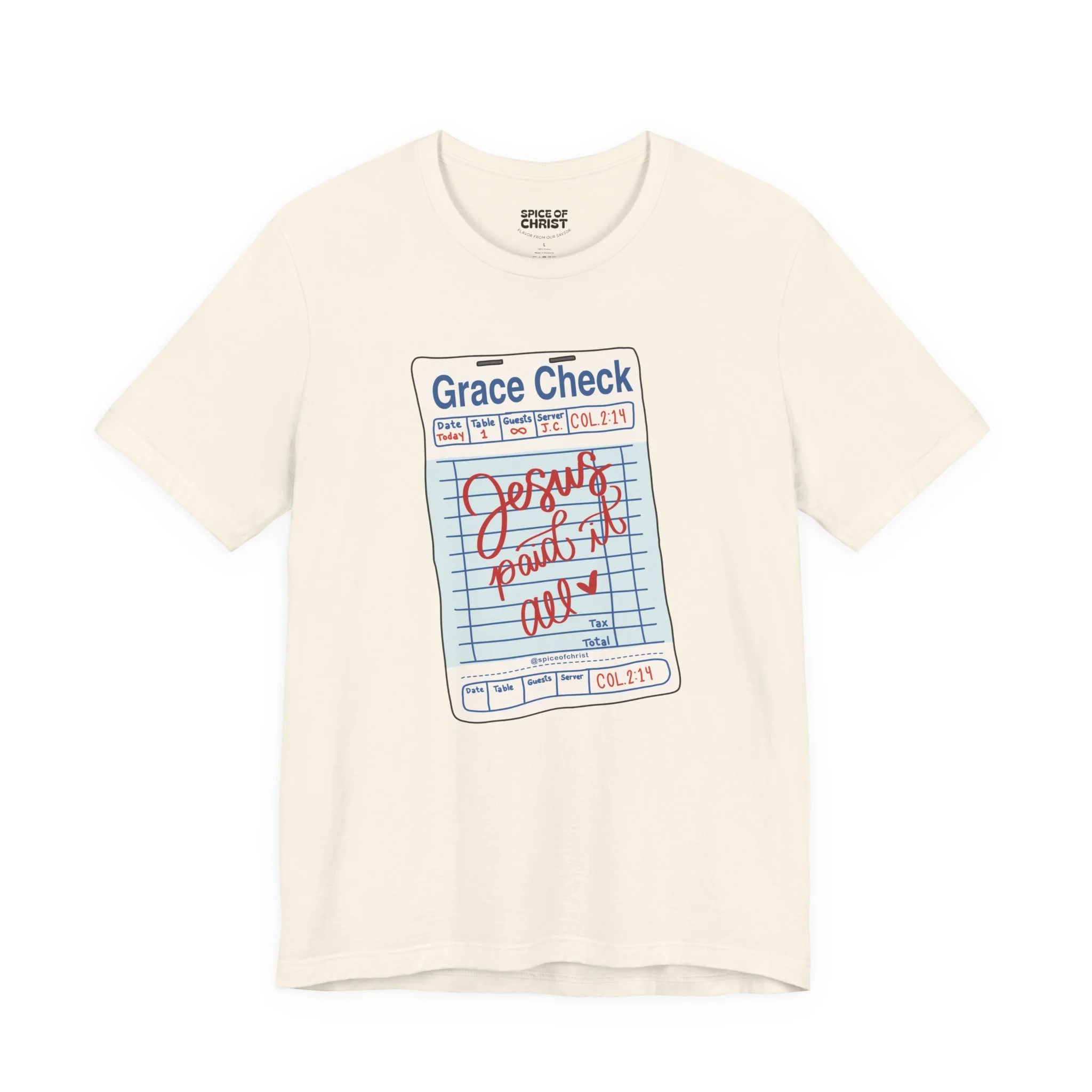 Grace Check 'Jesus Paid it All' - T shirt (8 colors)
