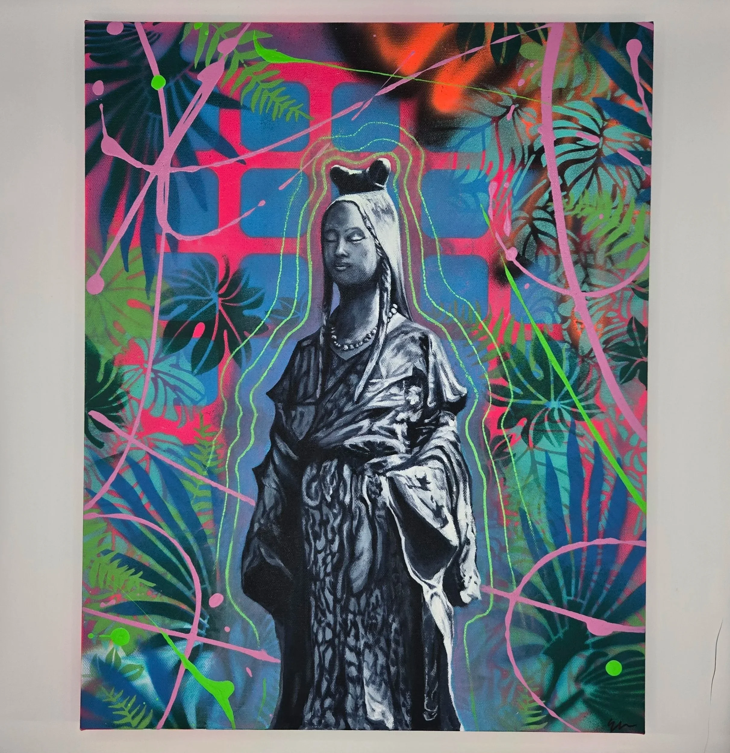 "Konohanasakuya- Hime" - Original Acrylic on Canvas - 16" x 20" - 2026 - Erika Muecke