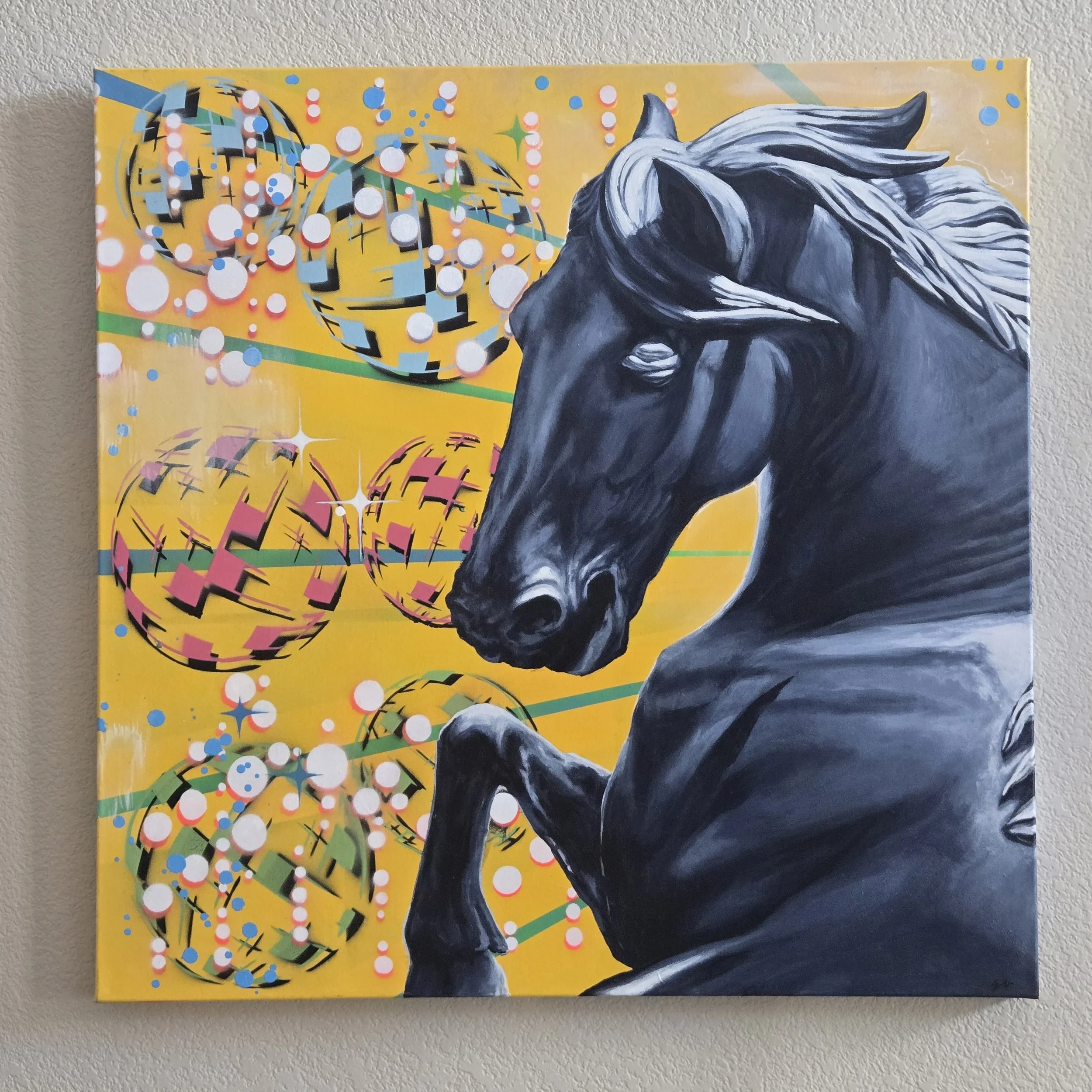 "The Show Part 1" - Original Acrylic on Canvas - 30" x 30" - 2026 - Erika Muecke