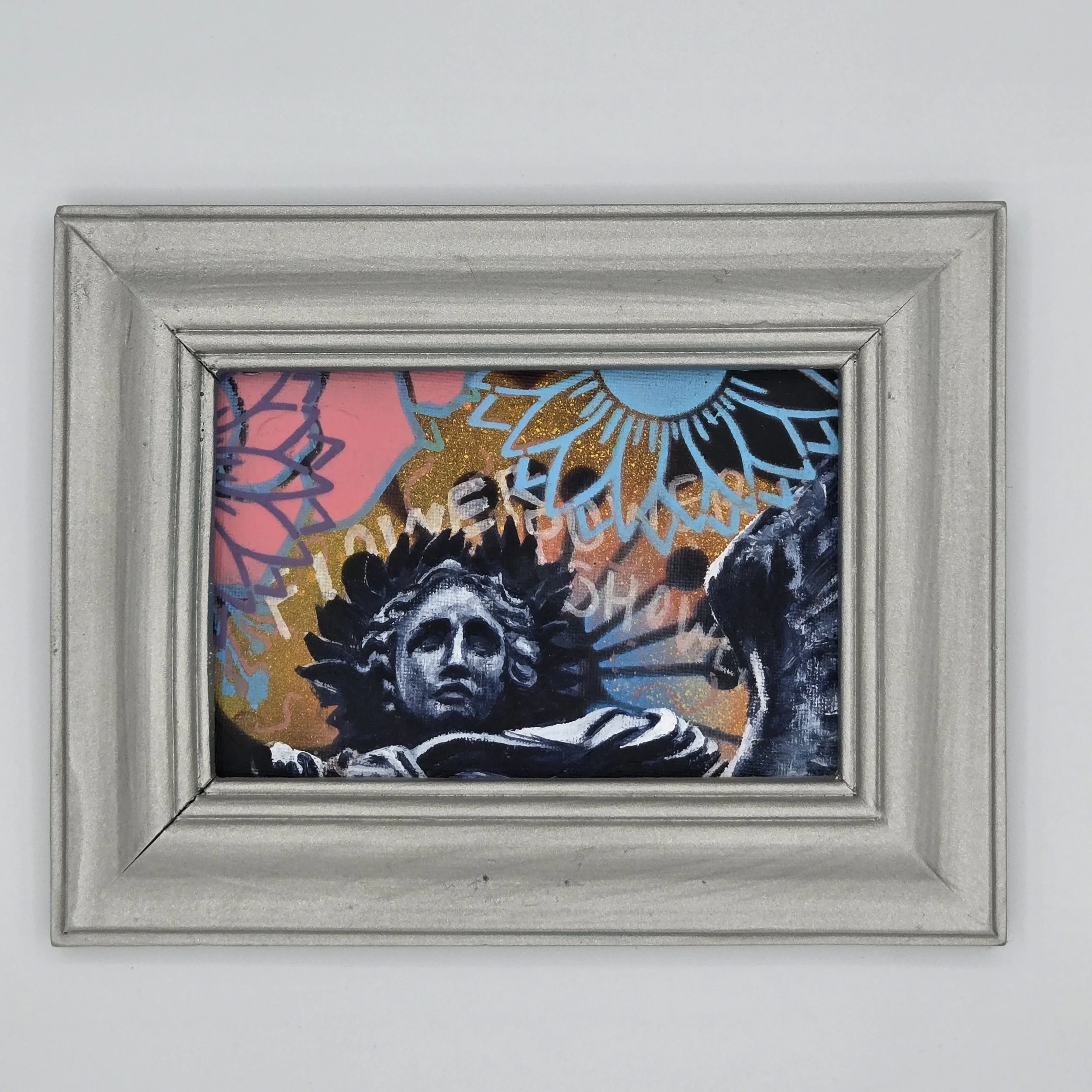 "Flower Power" Original Acrylic on canvas panel - 4" x 6" - 2025 - Erika Muecke