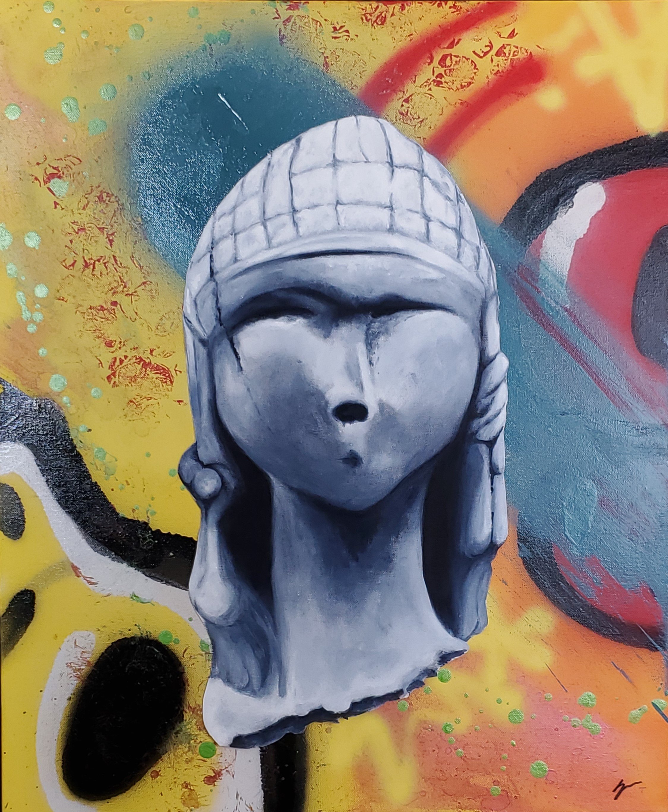 "Brassempouy #2" - Original Acrylic - 20"x24" - 2022