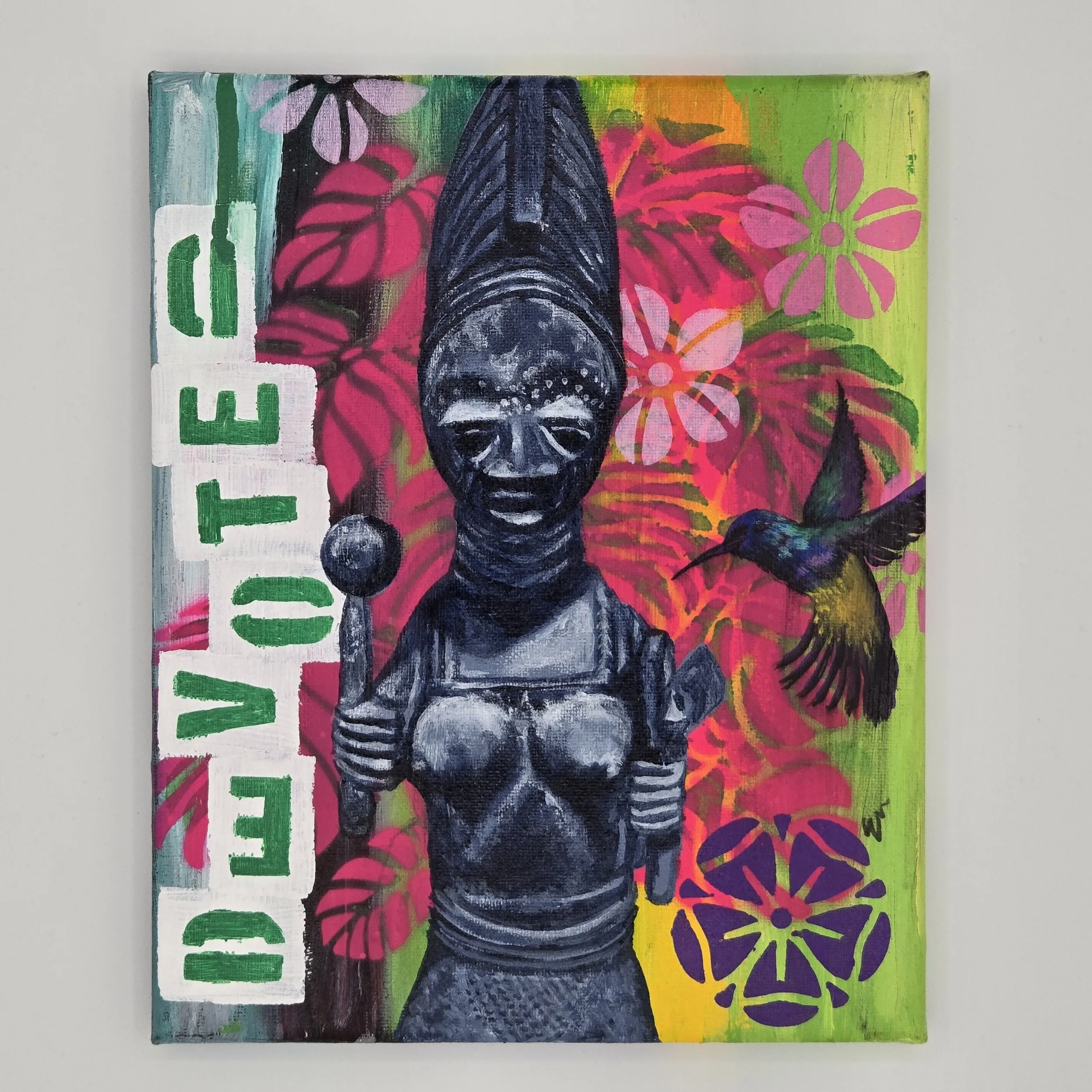 "Devoted " Original Acrylic on Canvas - 8" x 10" - 2025 - Erika Muecke