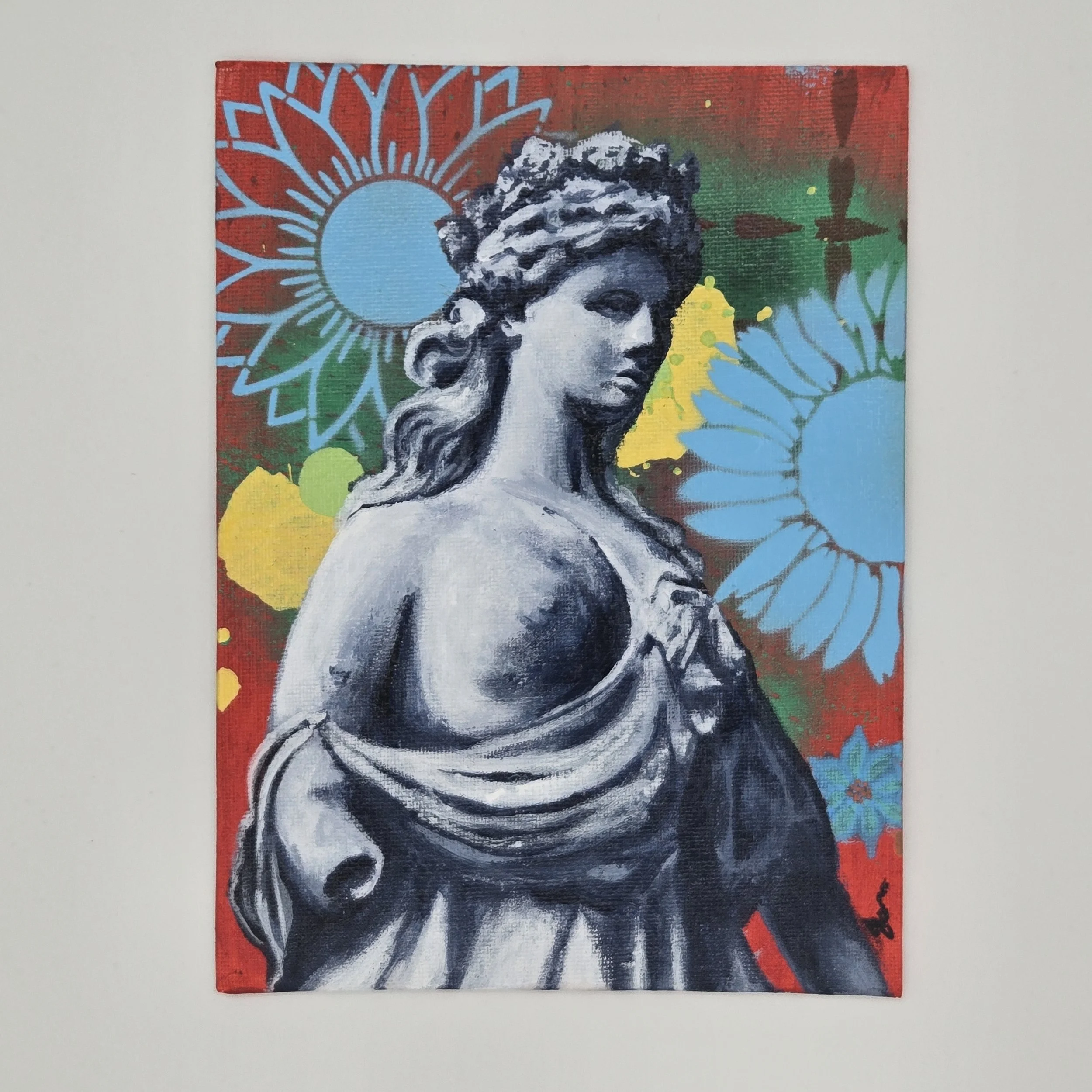 "Flora" Original Acrylic on Canvas panel -5" x 7" - 2025 - Erika Muecke