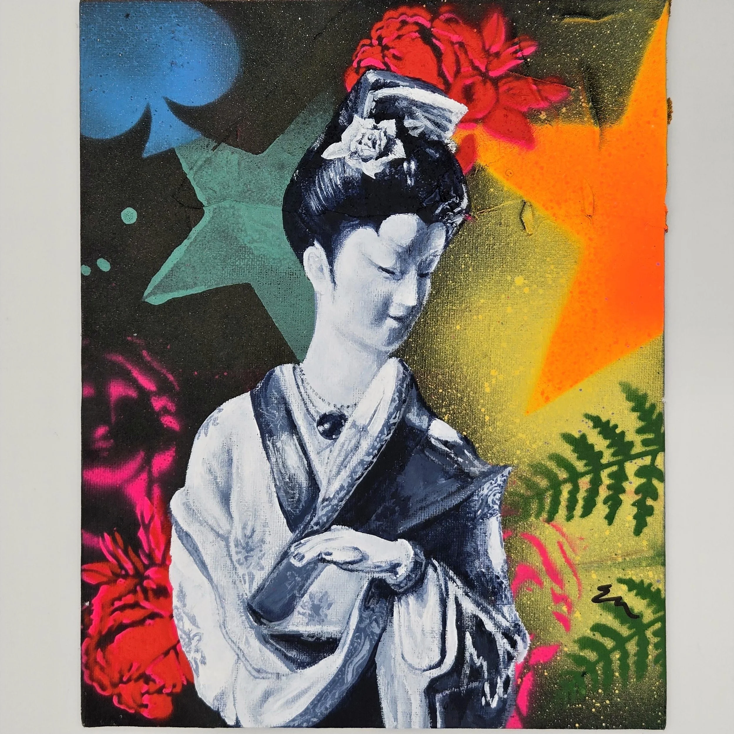 " Blossom" Original Acrylic on canvas panel - 8" x 10" - 2025 - Erika Muecke - SOLD ,but limited prints available