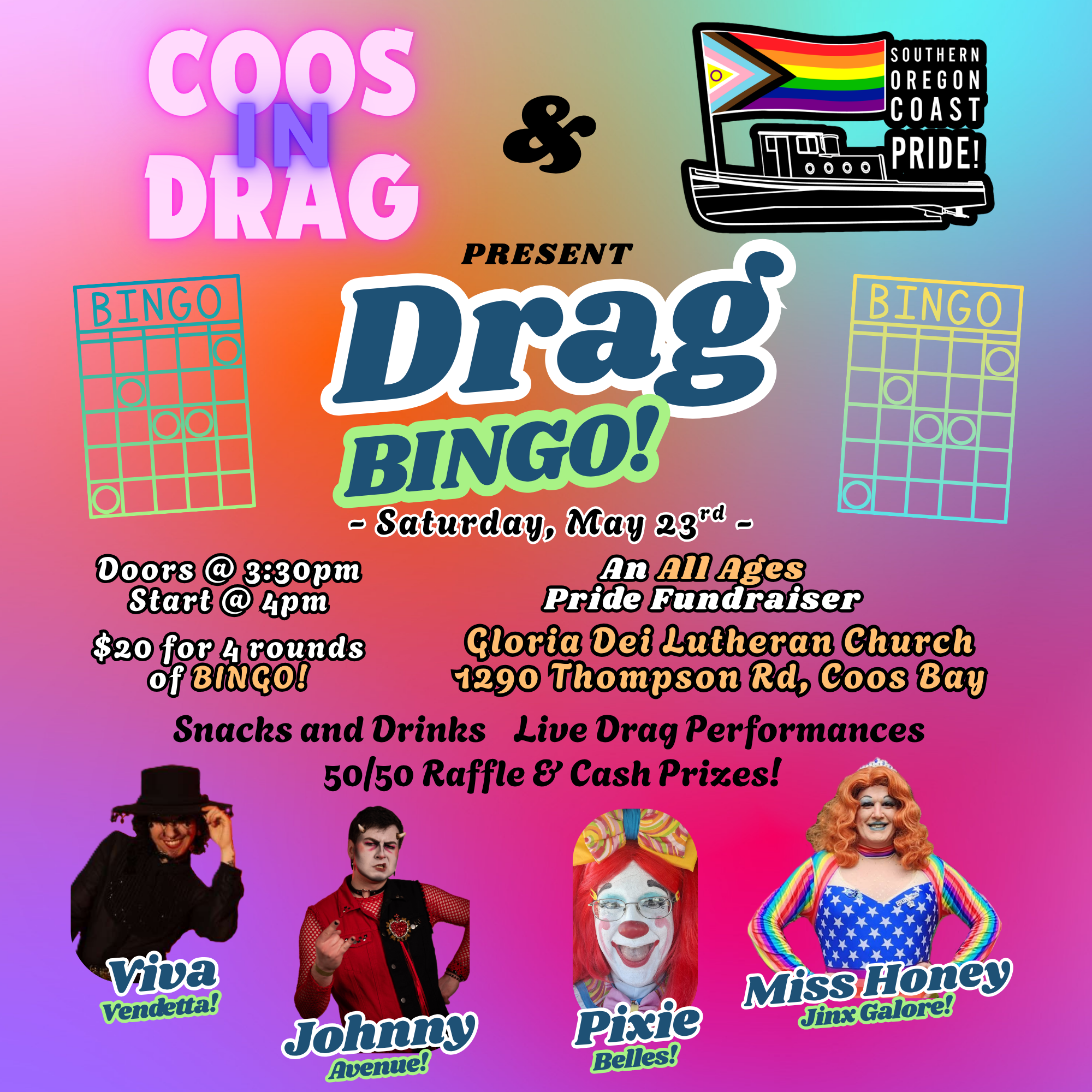 Drag Bingo: A Fundraiser for Southern Oregon Coast Pride!