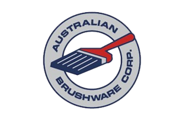 Logo of Australian Brushware Company featuring a paintbrush and a textured brush stroke.