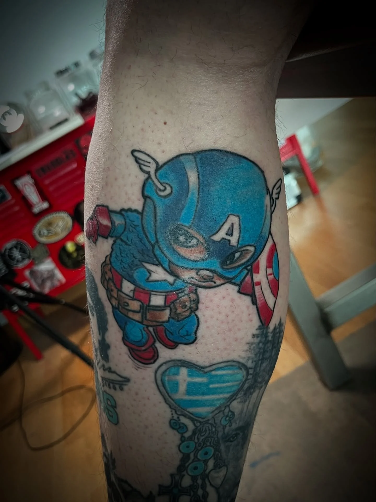 Captain America 
design by skottie young was alot of fun..

#captainamerica #tattoo #tattooed #comic #newschool