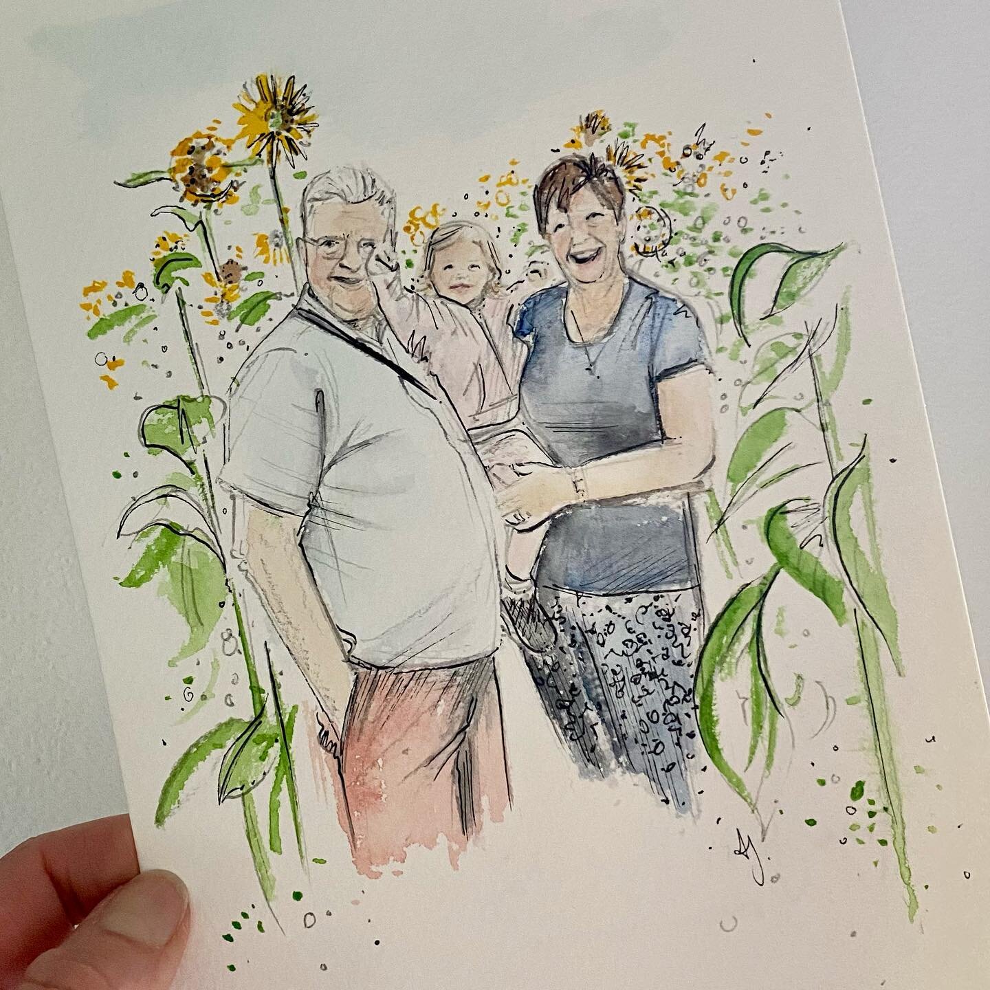 A little bit of sunshine ☀️
Just loved this idea for a Birthday gift of the happiest moment in the sunflower fields! 
So glad it was loved @kateemuz23 thank you so much ❤️ 
*
*
*
*
*
#illustration #illustrator #drawing #sketch #portrait #familyportra