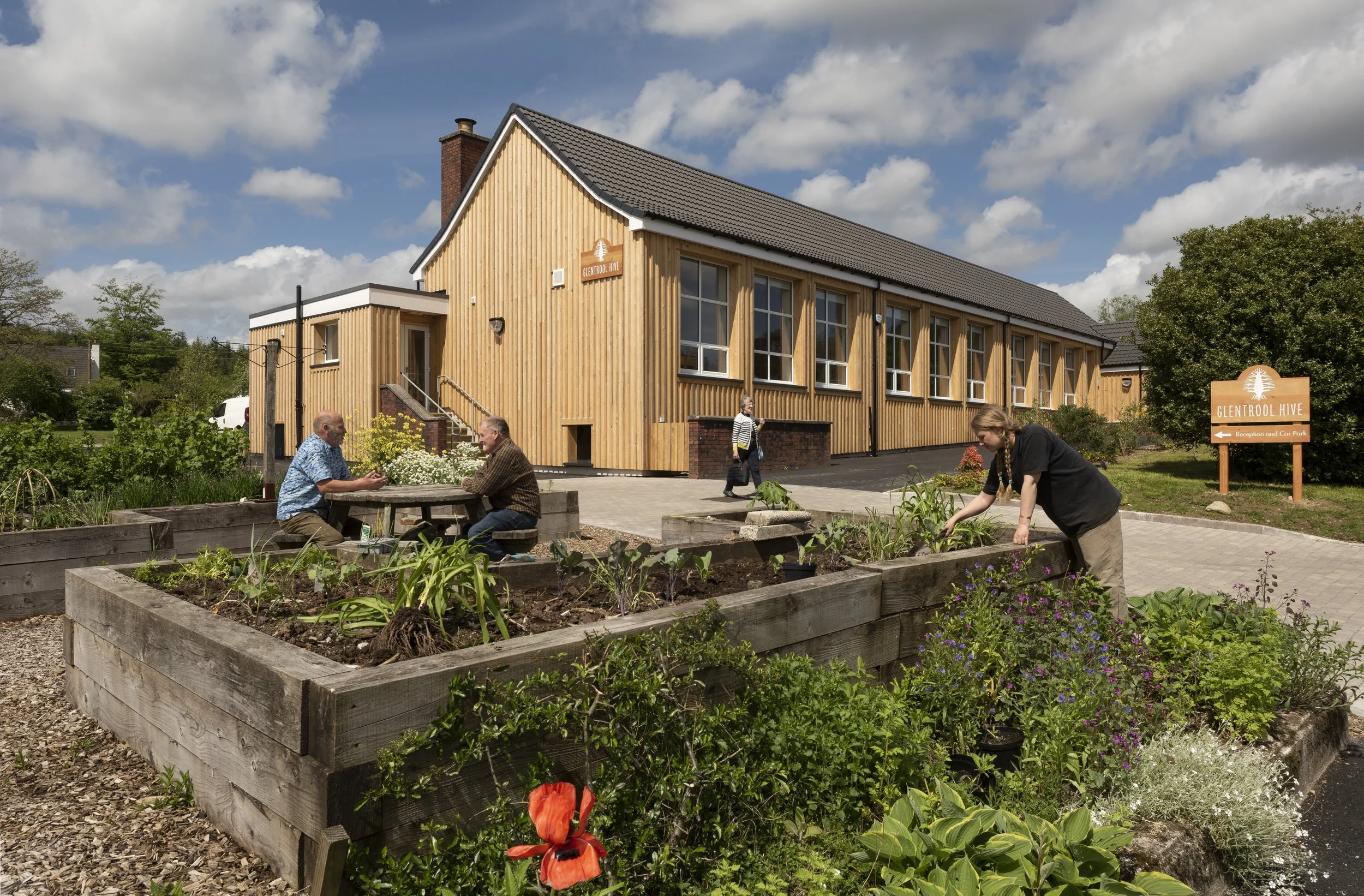 Glentrool Hive, community centre self-catering accommodation suite, community garden space