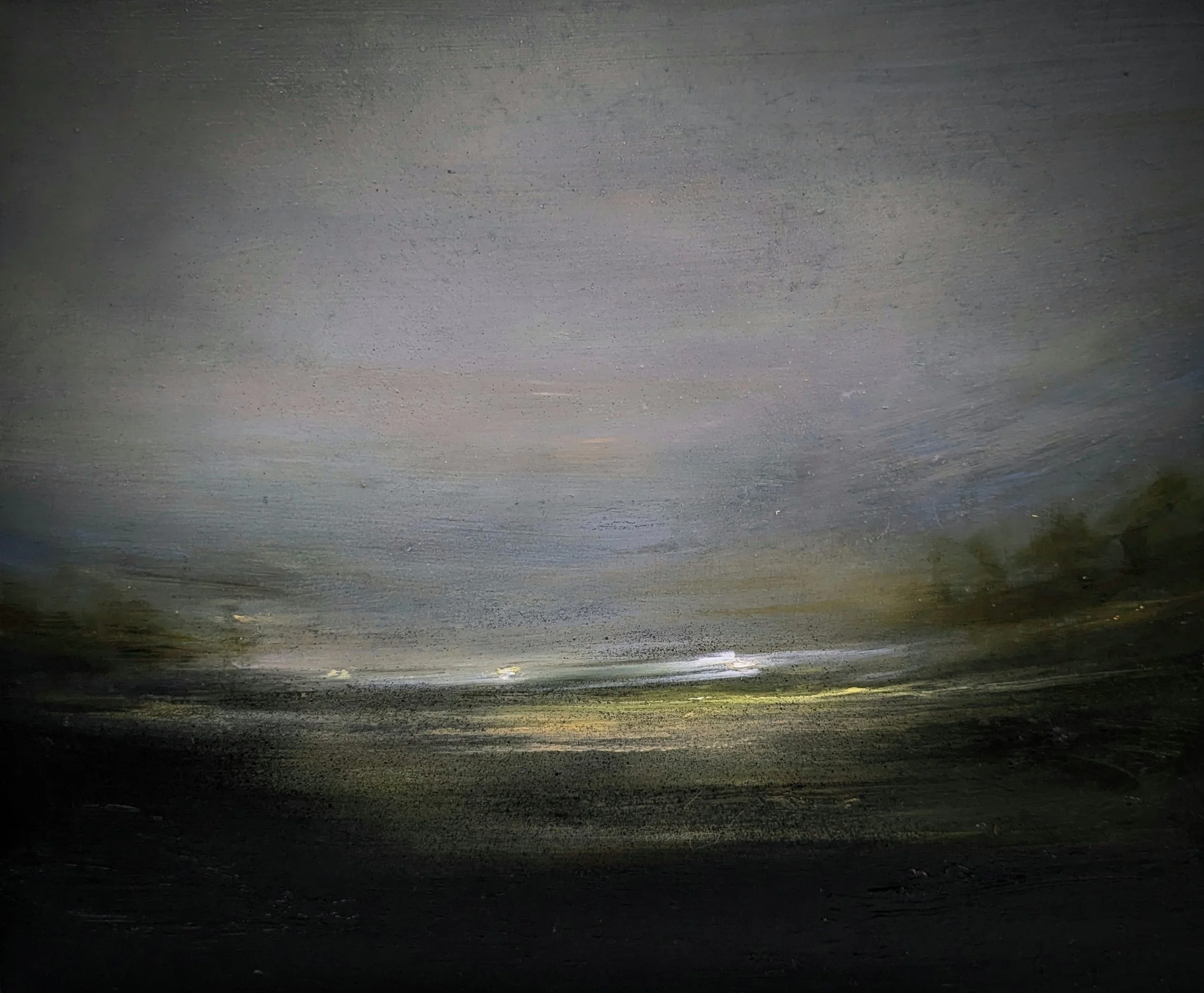 Home on the old Hwy (and now it's blacker than black) oil on board, 30 x 25cm