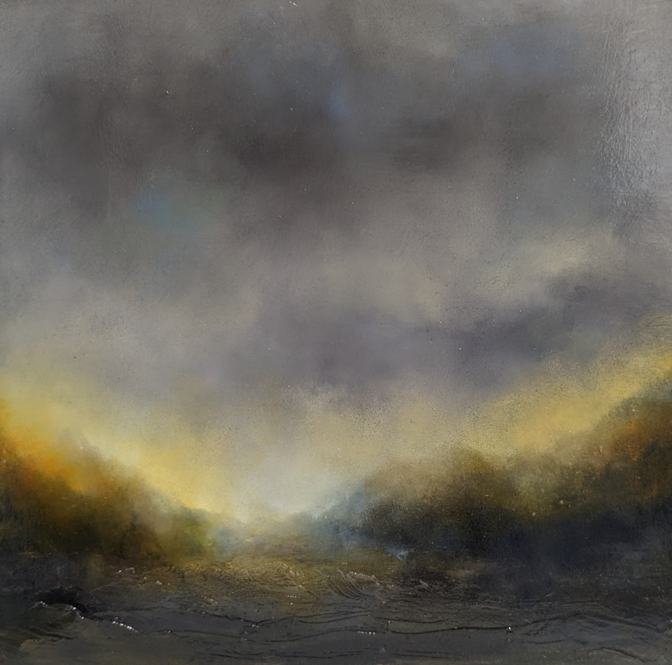 Warm mountain, oil on board, 30 x 30cm