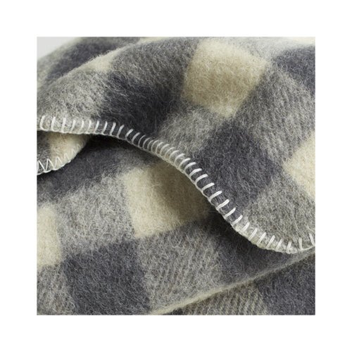Manta de lana de cuadros gris