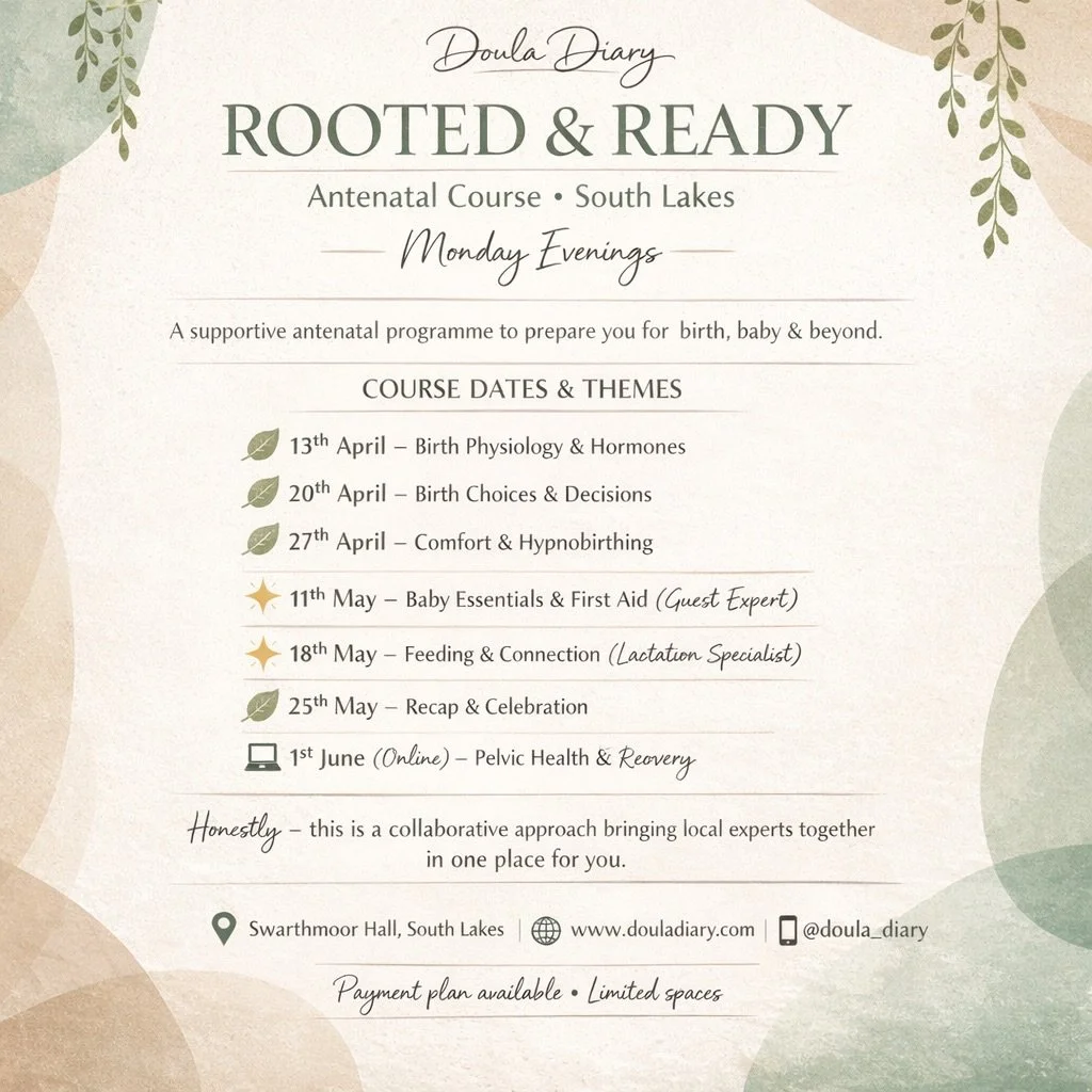 🌿 ROOTED &amp; READY

Antenatal Course, South Lakes

Monday Evenings

A supportive, collaborative antenatal programme bringing local experts together to prepare you for birth, baby &amp; beyond. ✨ COURSE DATES &amp; THEMES

13th April
🌿 Birth Physi