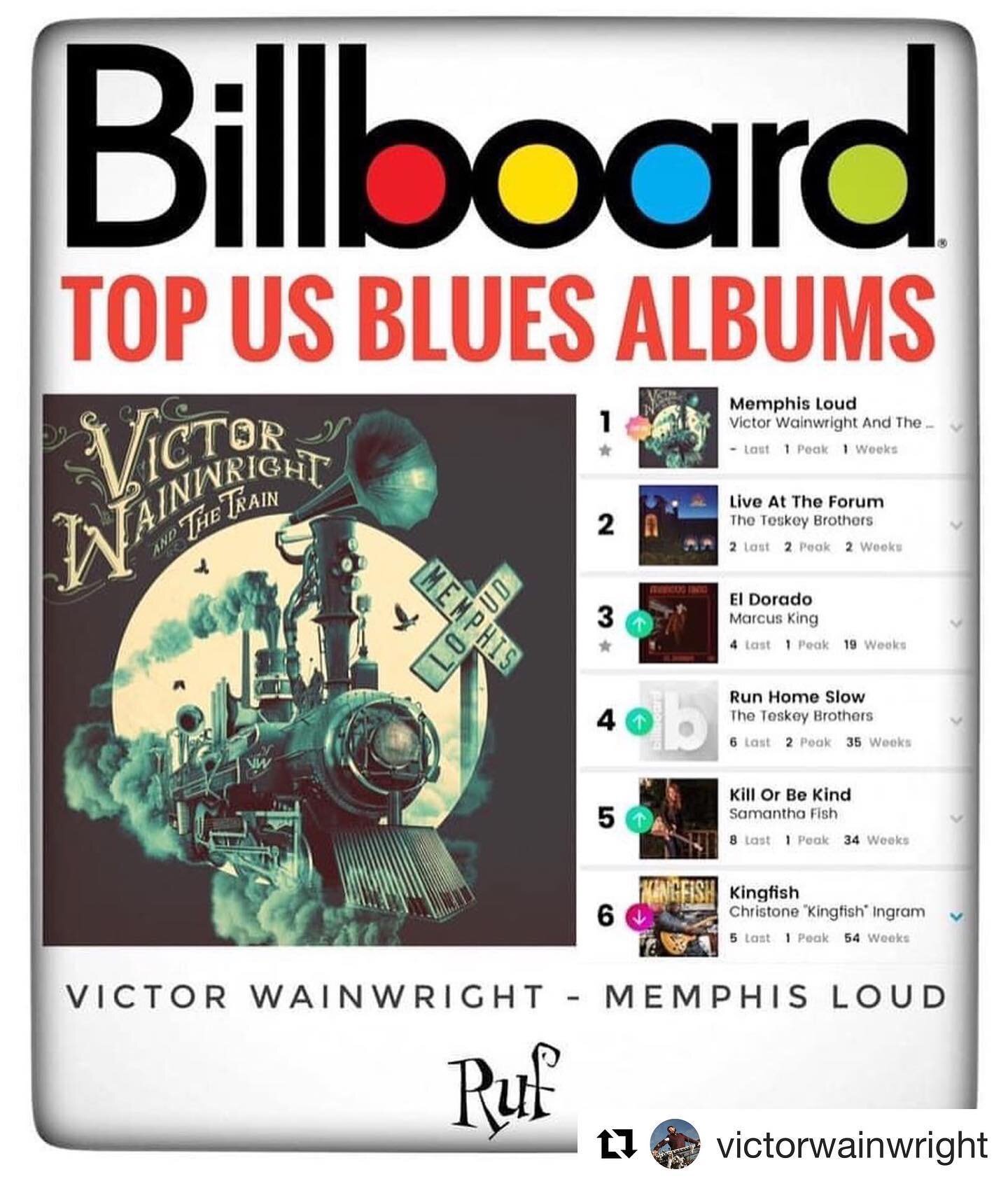 Congrats to Victor Wainwright &amp; the Train for reaching #1 on the Billboard Blues Chart! What an incredible album. We are honored that it was recorded in our studio. Thank you to the whole team! Get your copy now!

#Repost @victorwainwright
・・・
Be