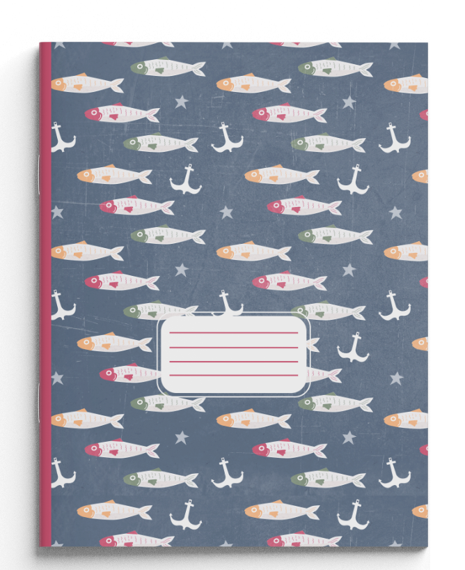 here fishy notebook front cover.png